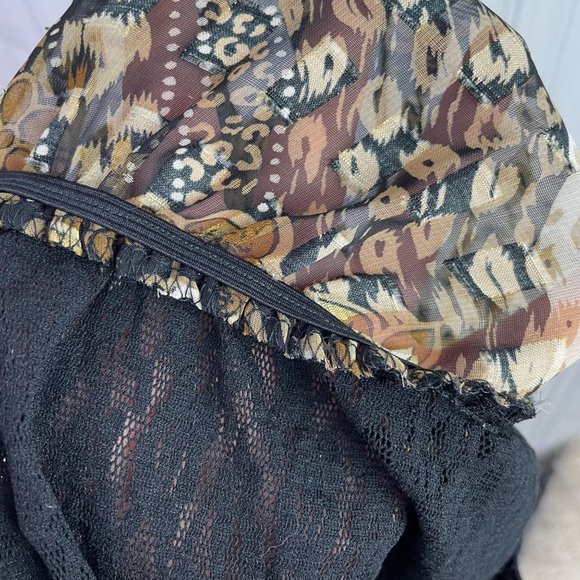 Cache Bodysuit Vintage 10 Black Gold Animal Print Floral Sleeveless Plunge Neck - Picture 15 of 15